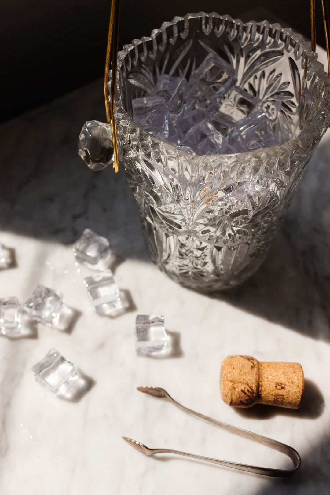 1940s french cut glass ice bucket