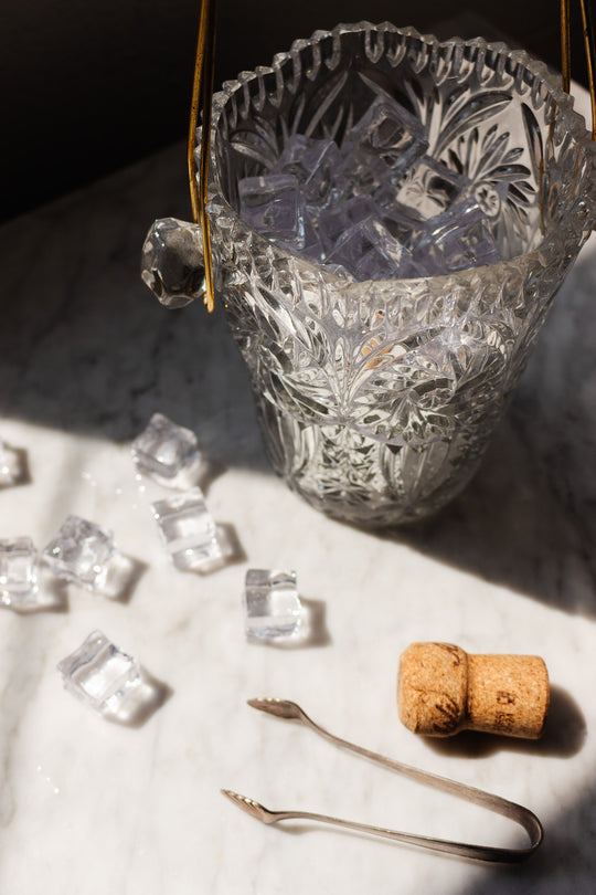 1940s french cut glass ice bucket