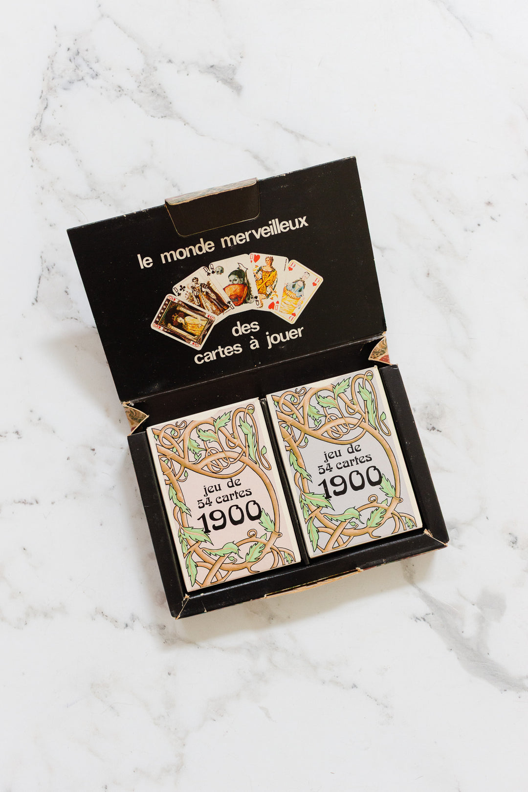 1900 art nouveau double playing cards boxed set