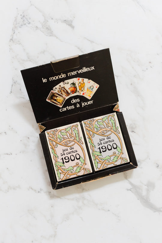 1900 art nouveau double playing cards boxed set