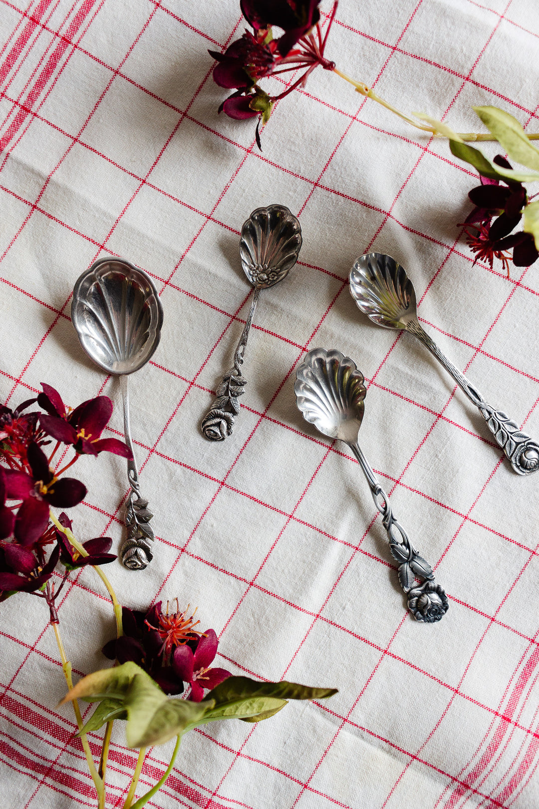 vintage german rostfrei rose spoons, set of of 4