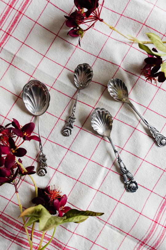 vintage german rostfrei rose spoons, set of of 4