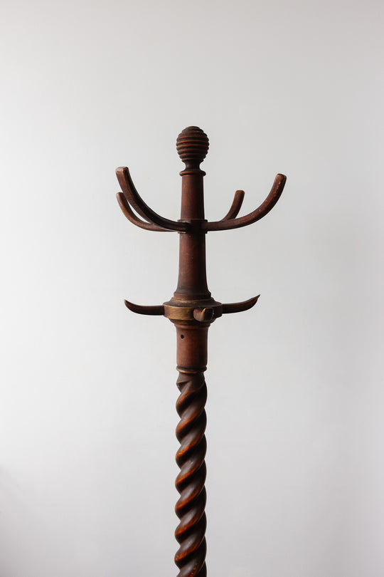 antique english barley twist coat rack