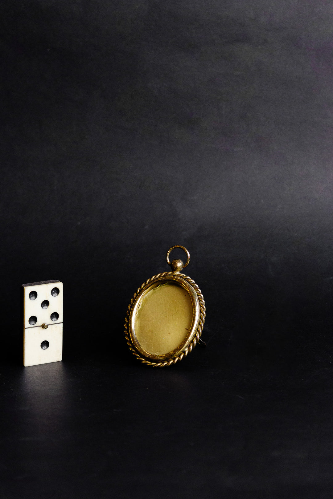 antique french monogrammed "AP" brass frame