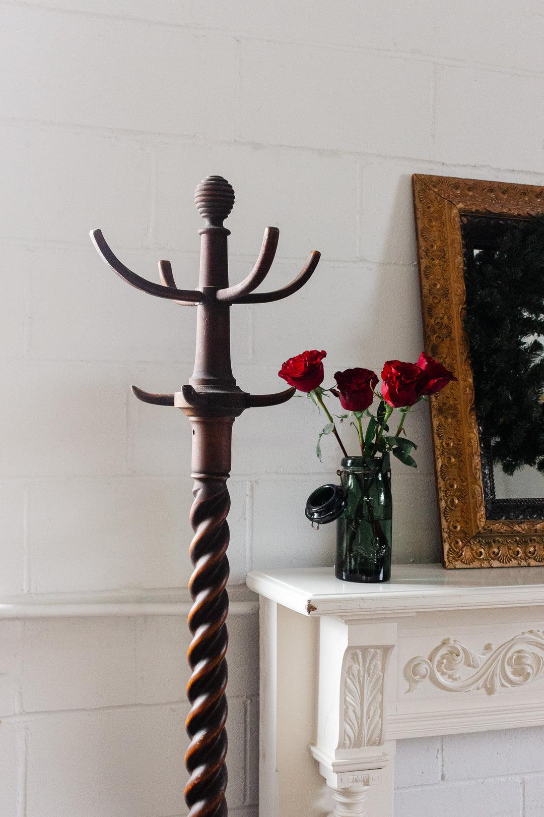 antique english barley twist coat rack