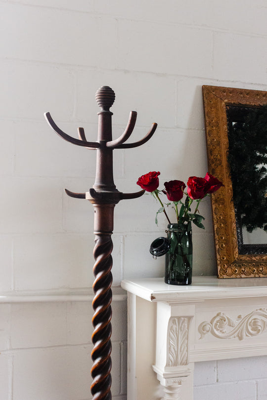 antique english barley twist coat rack