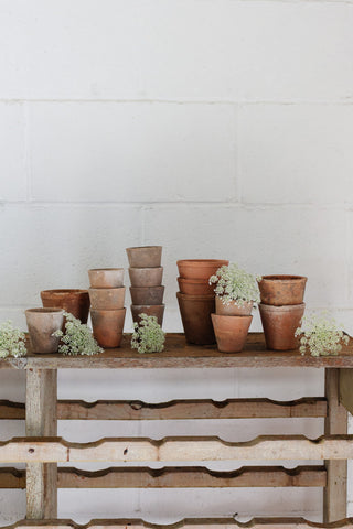 antique french terra cotta garden pots