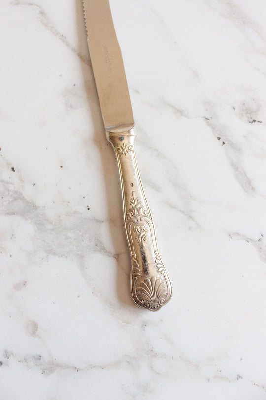 antique French silver plate flatware, eclectic set of 4