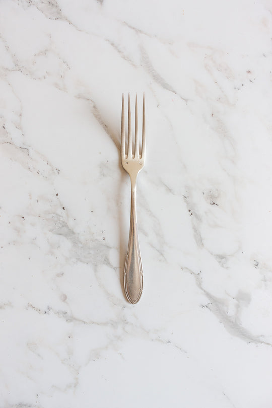 antique French silver plate flatware, eclectic set of 4