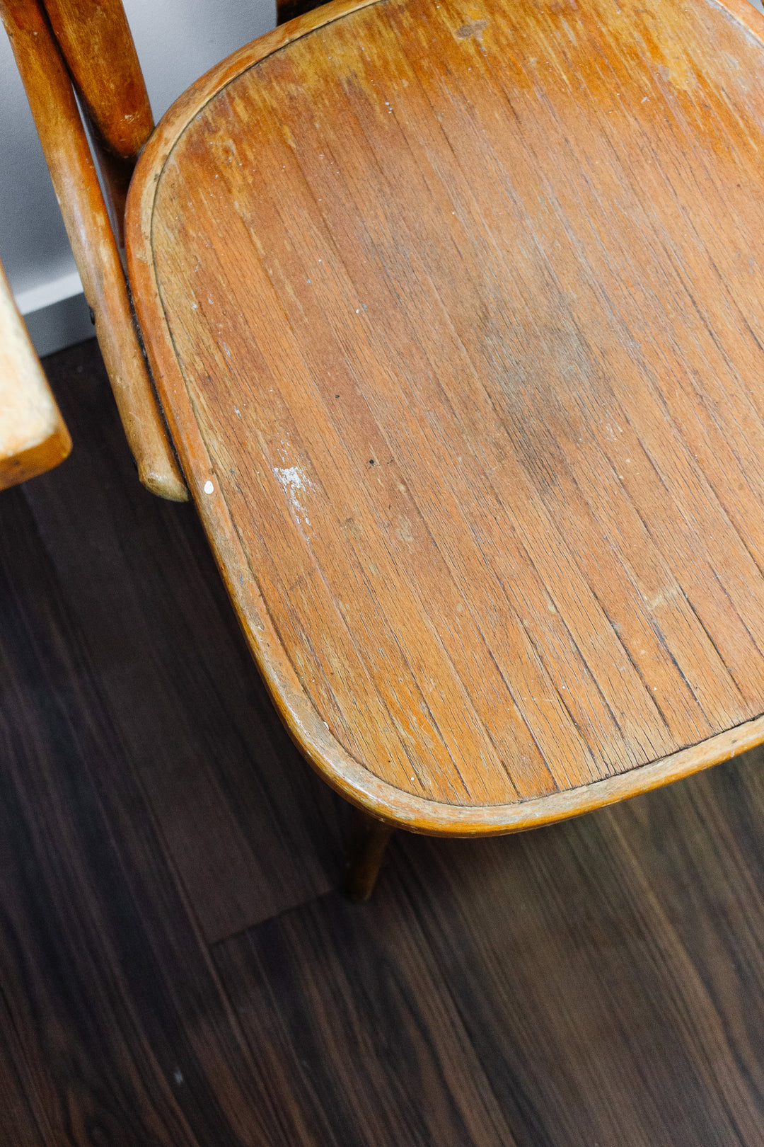 pair of antique ligna beech armchairs