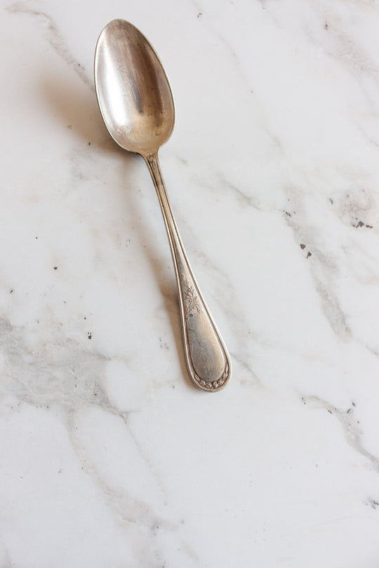 antique French silver plate flatware, eclectic set of 4