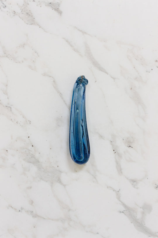 vintage french hand blown glass "courgette"
