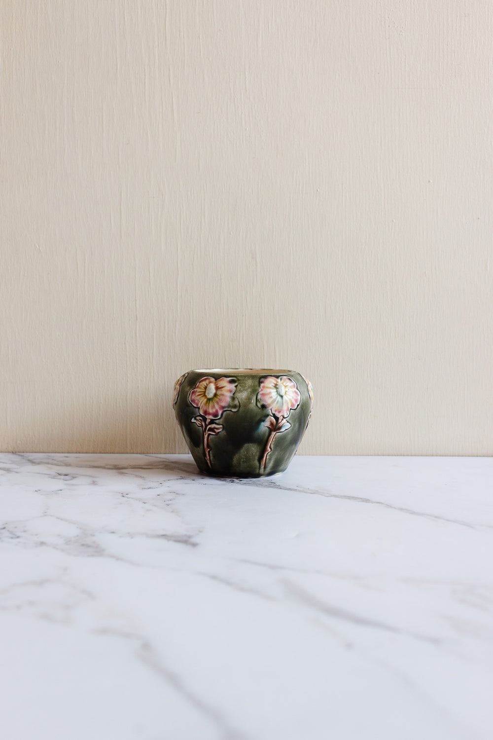 19th century French Five Lilles majolica petite cache pot
