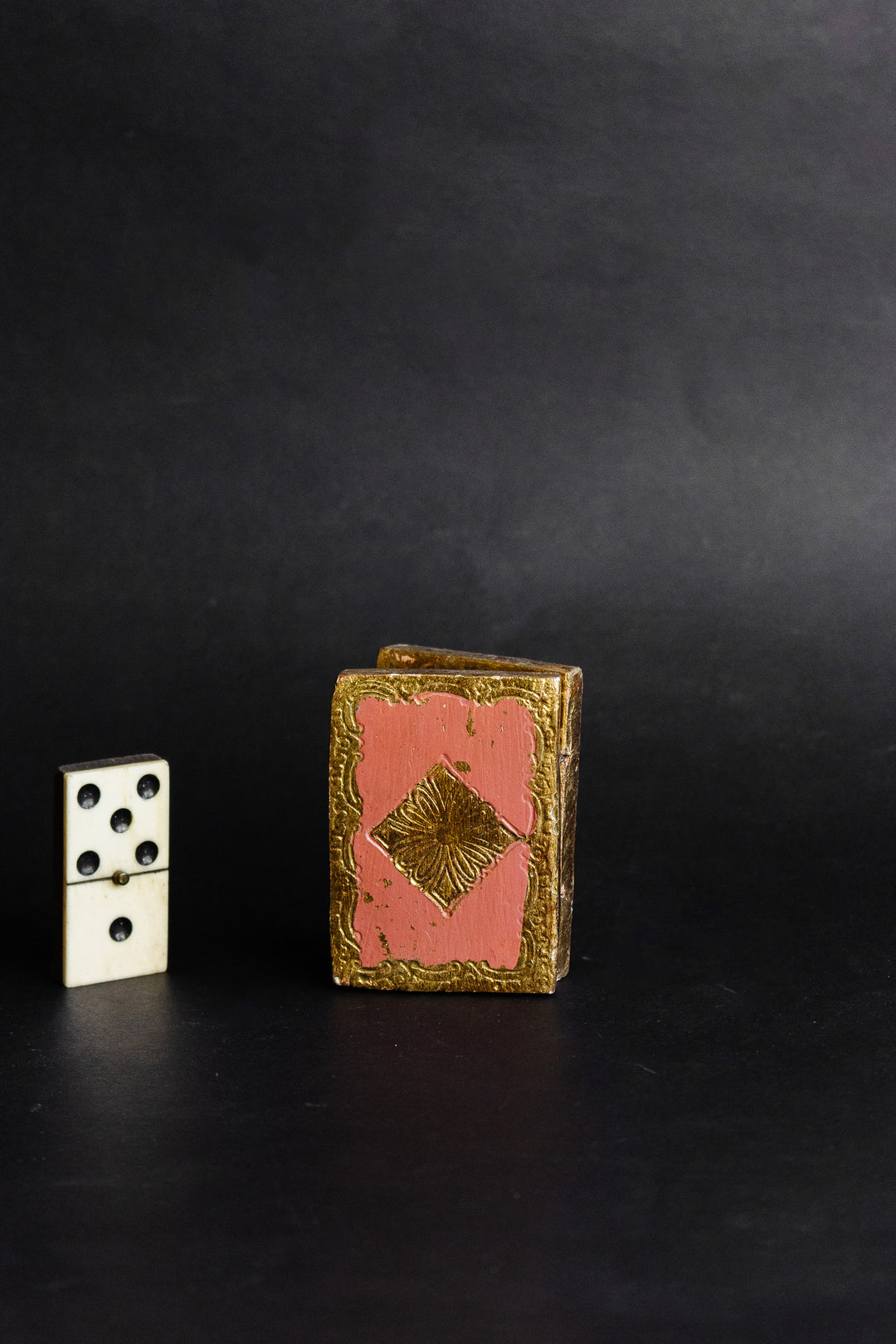 vintage italian wooden florentine icon "book"