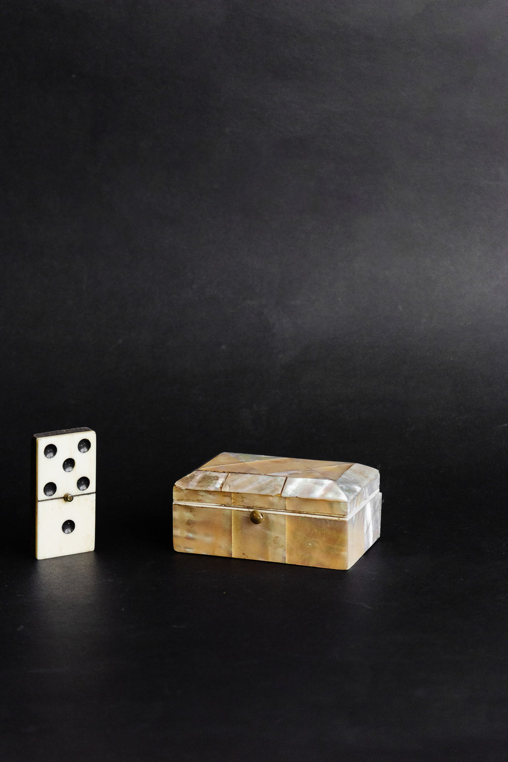 vintage french mother of pearl jewelry box with fabric interior