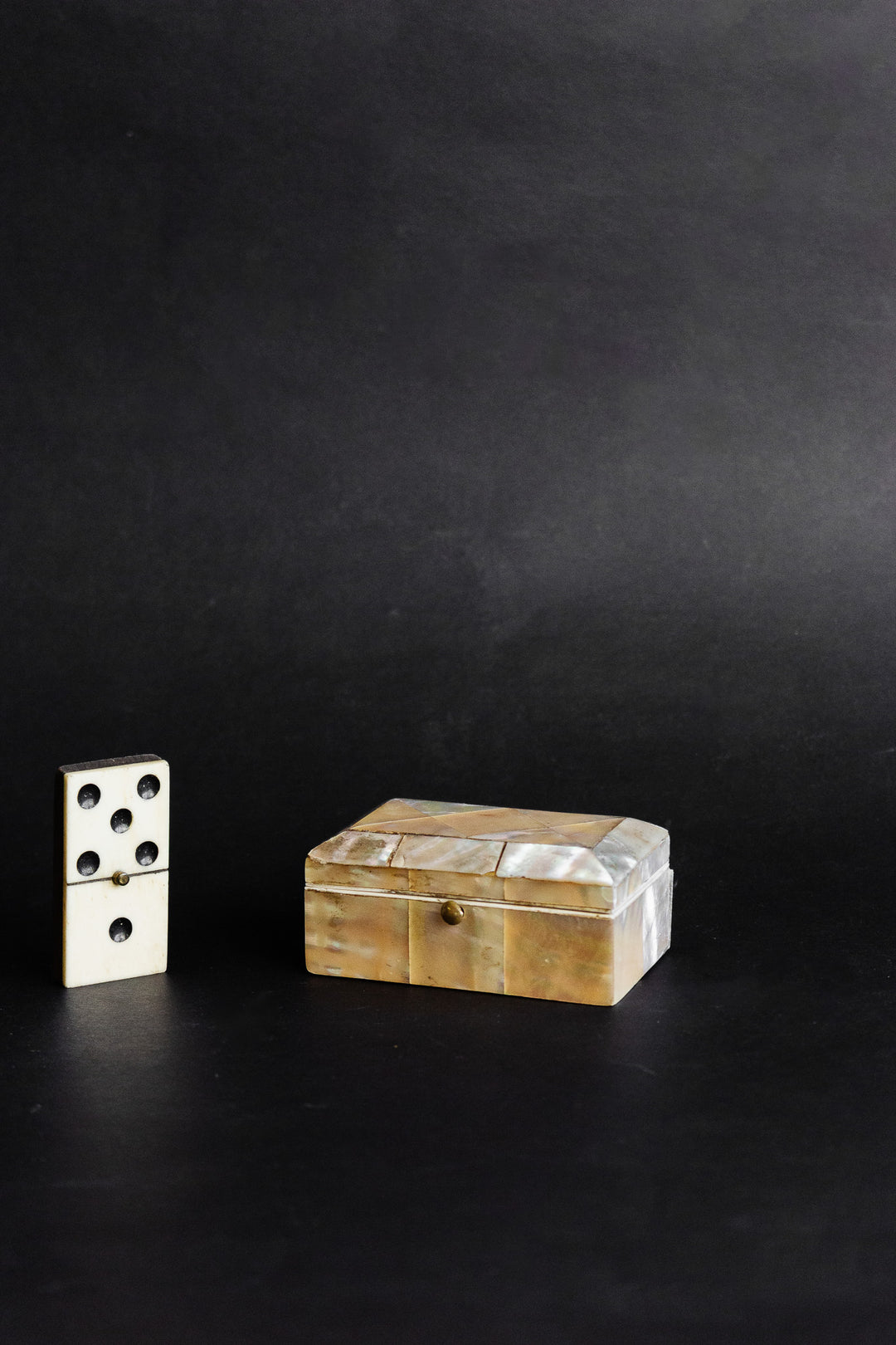 vintage french mother of pearl jewelry box with fabric interior
