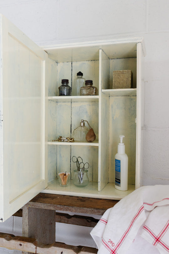vintage french farmhouse medicine cabinet