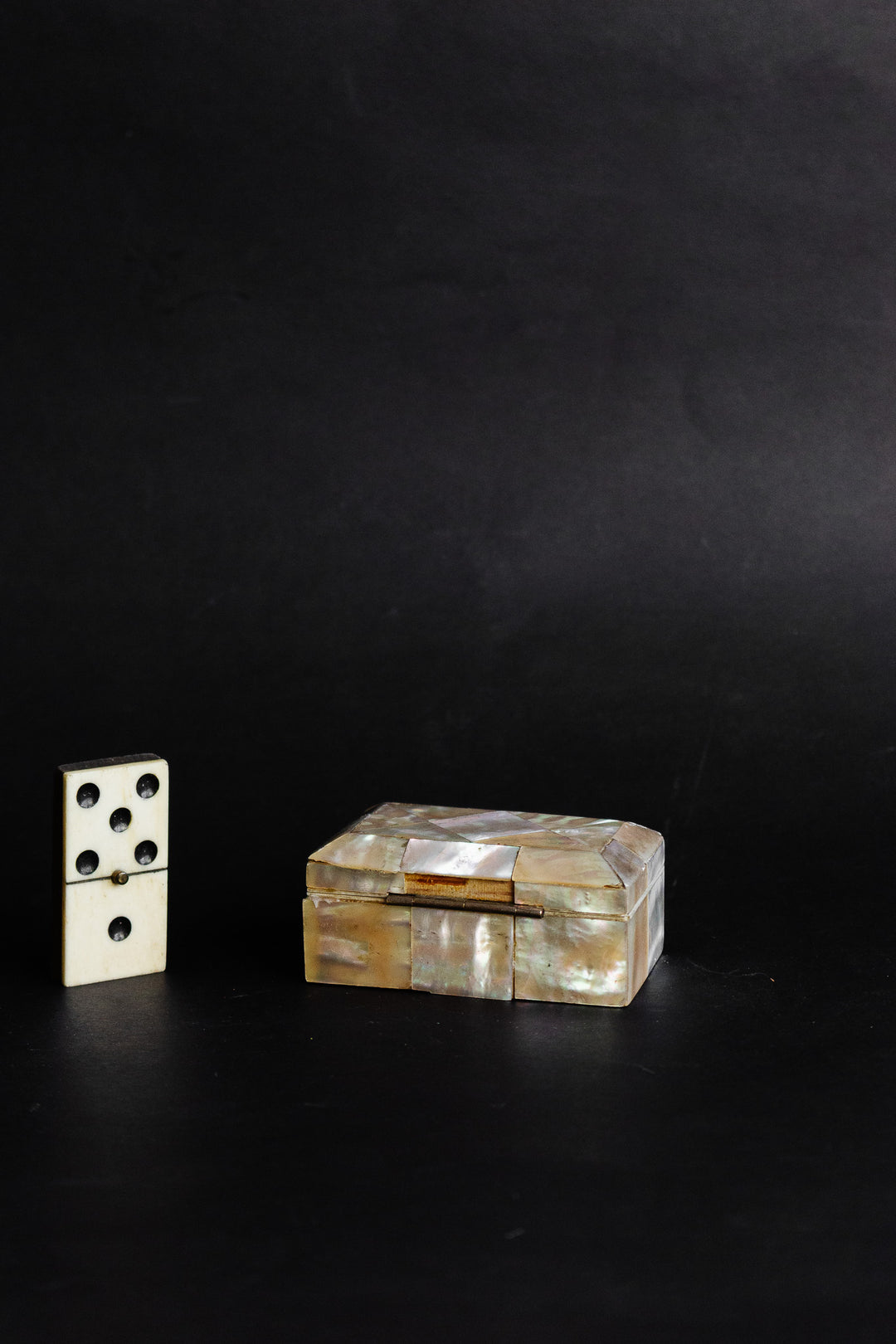vintage french mother of pearl jewelry box with fabric interior