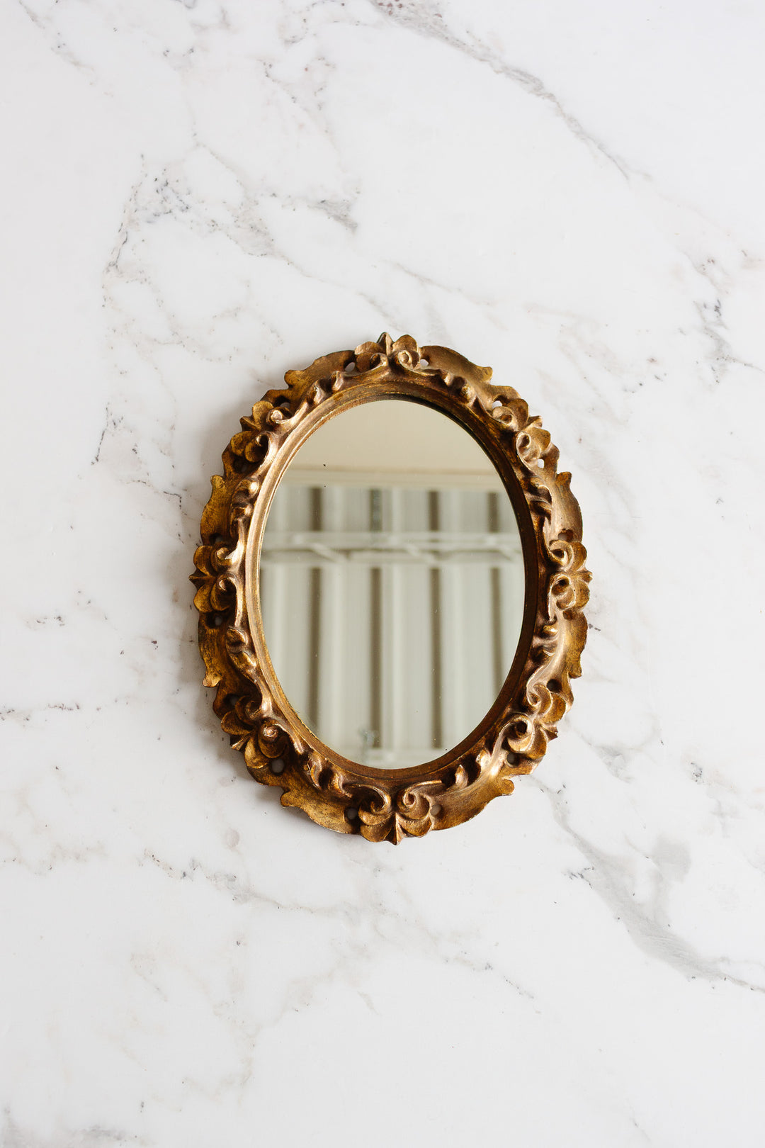 vintage french gold carved wood mirror