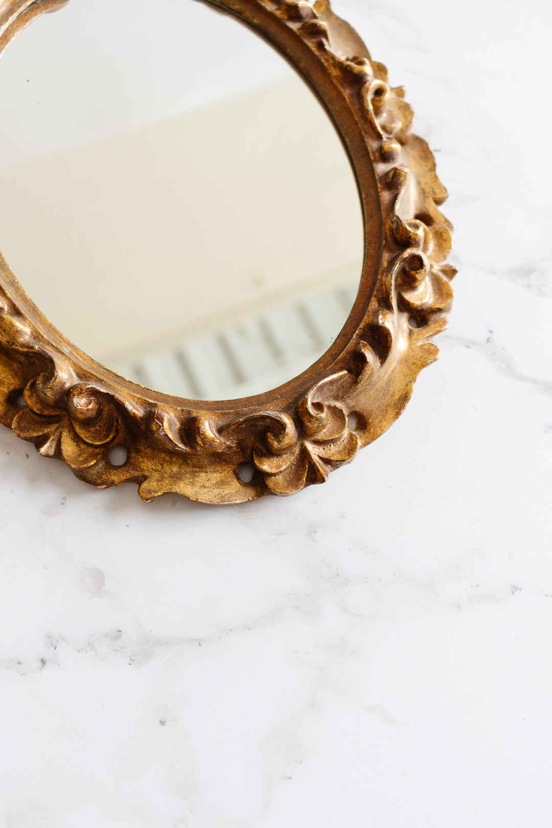 vintage french gold carved wood mirror