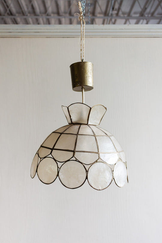 vintage french capiz shell pendant light fixture