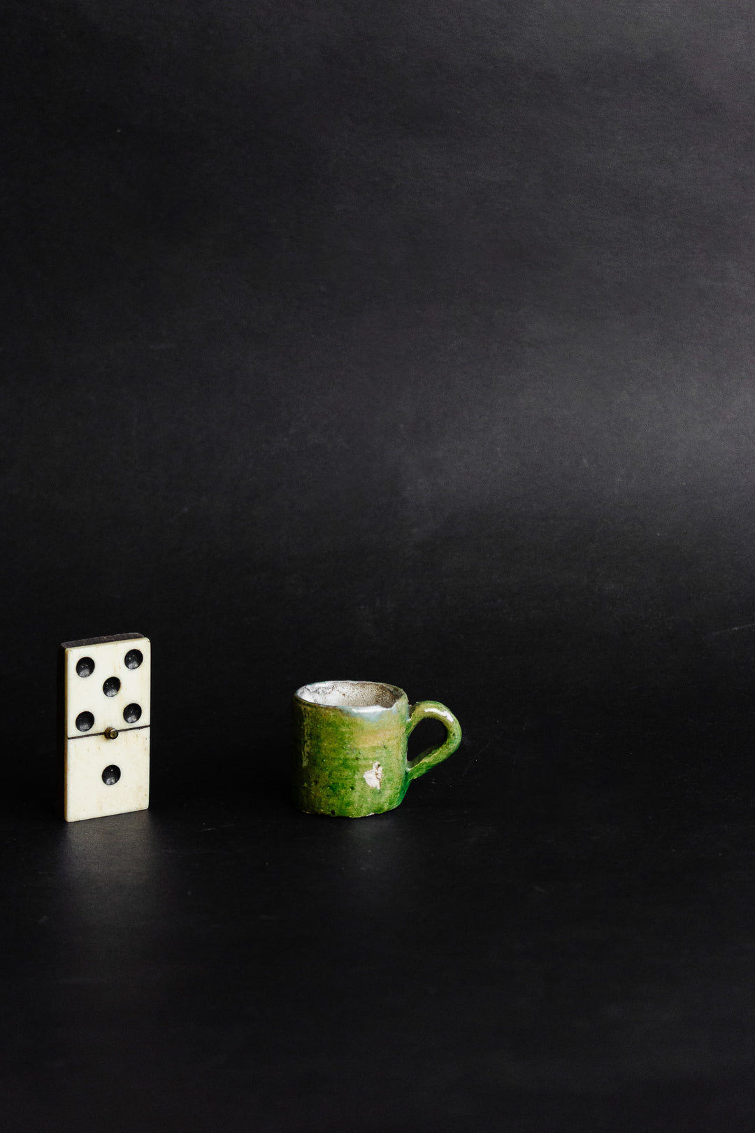 set of three antique french stoneware dollhouse mugs