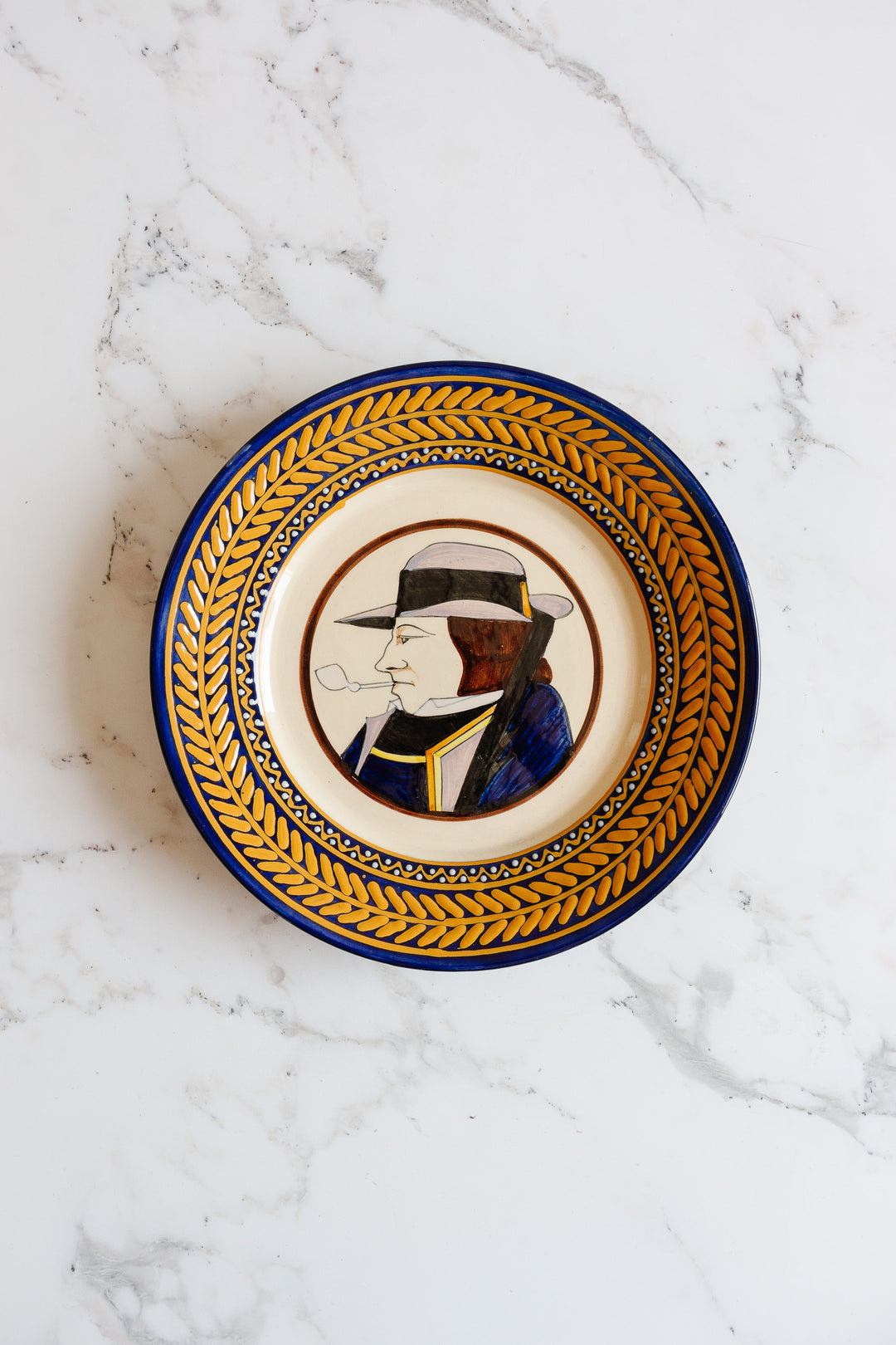 early 20th century French Quimper pottery Breton portrait plates