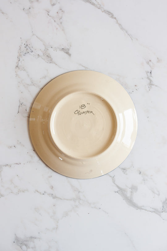 early 20th century French Quimper pottery Breton portrait plates