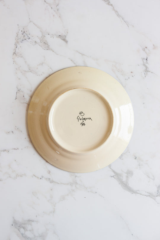 early 20th century French Quimper pottery Breton portrait plates