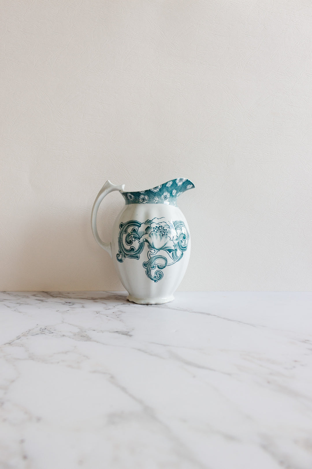 antique french ironstone pitcher