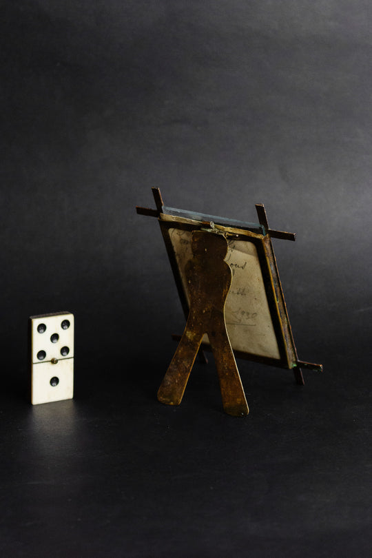 antique french faux bamboo brass photo frame