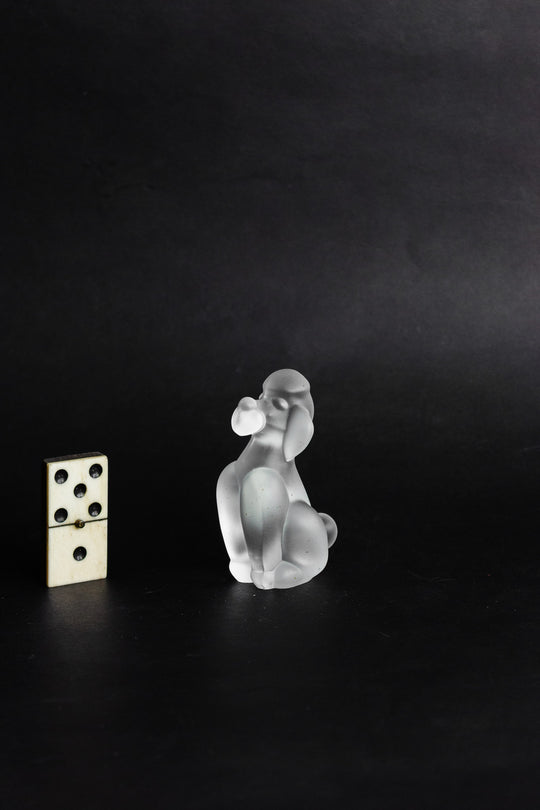 vintage cristal de Sèvres frosted crystal poodle