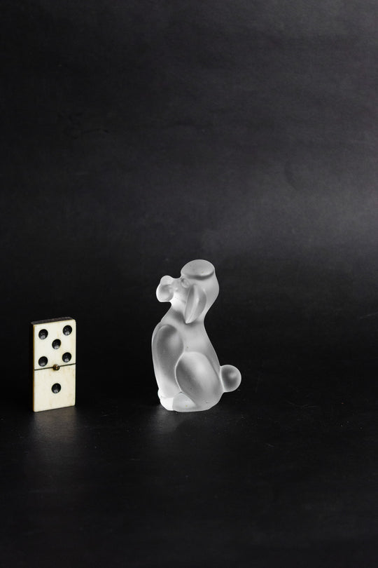 vintage cristal de Sèvres frosted crystal poodle