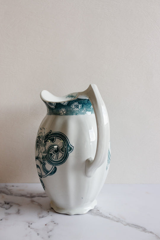 antique french ironstone pitcher