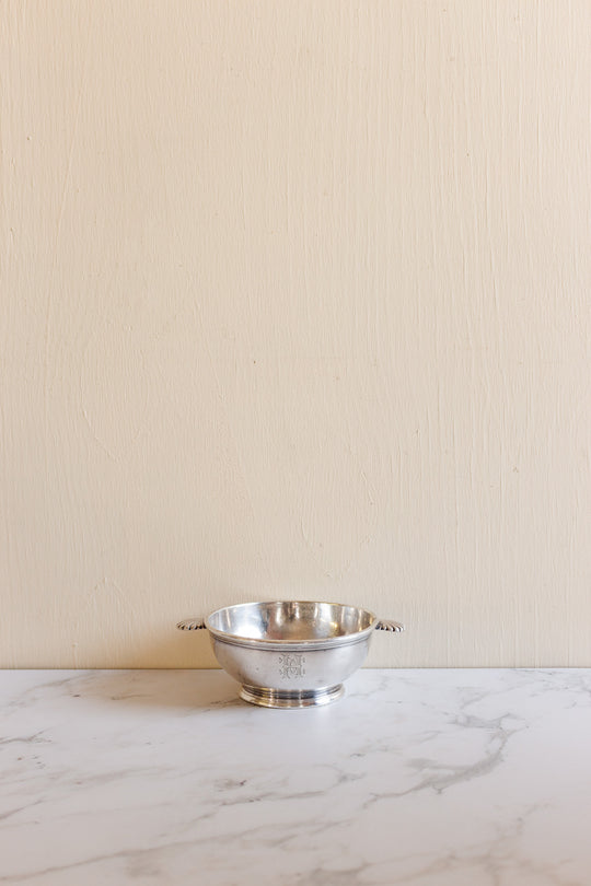 antique french cristofle monogrammed "HC" candy dish