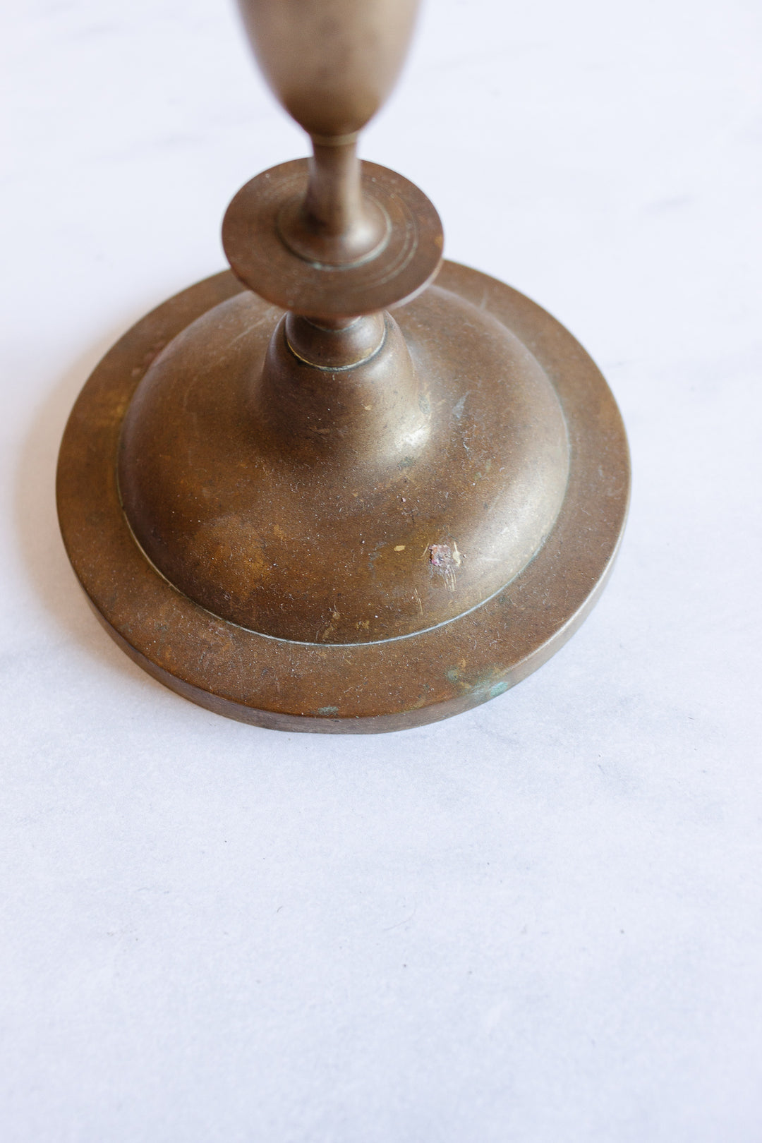 eclectic set of 3 vintage brass candlesticks