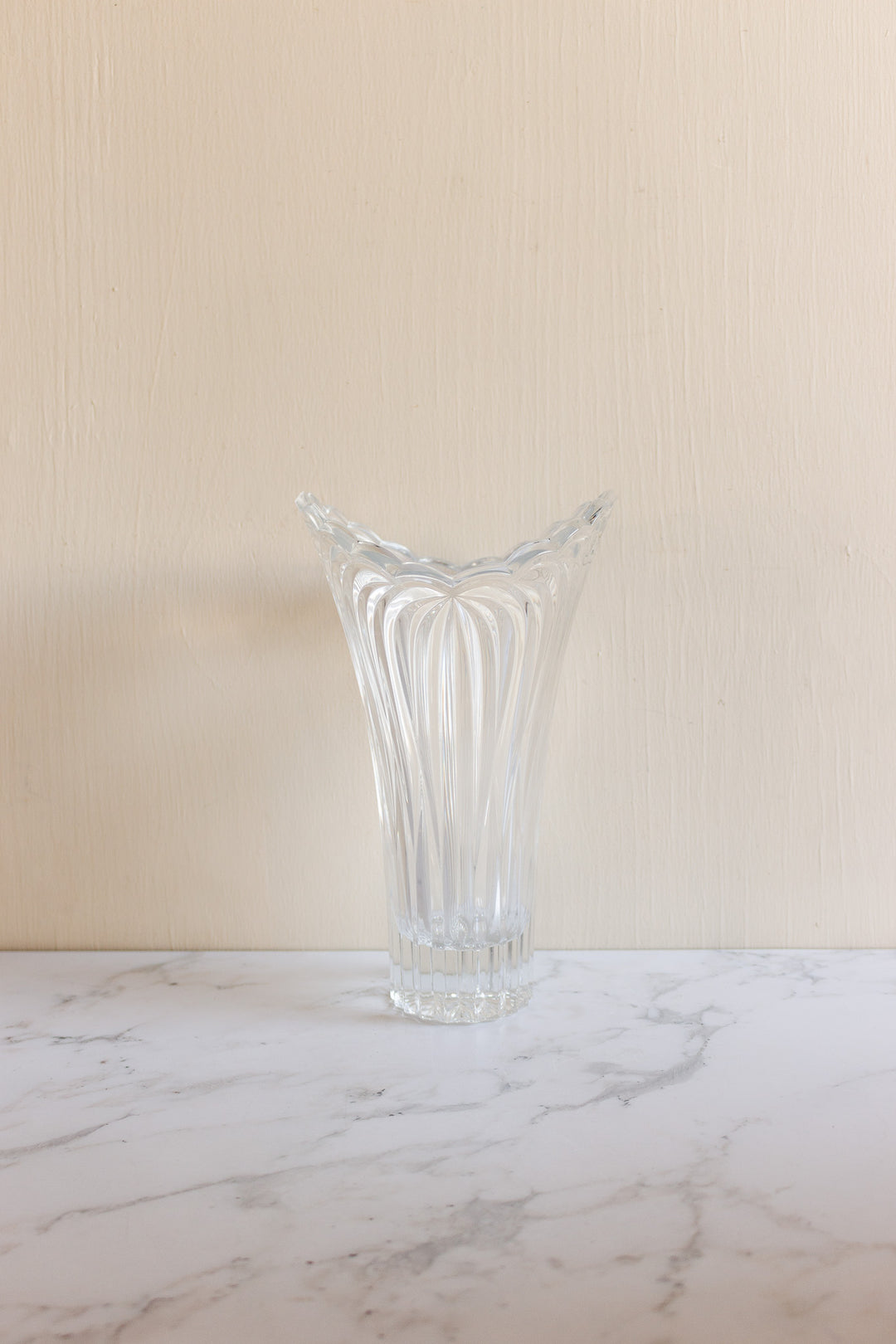 heavy vintage french cristal d'arques flared vase