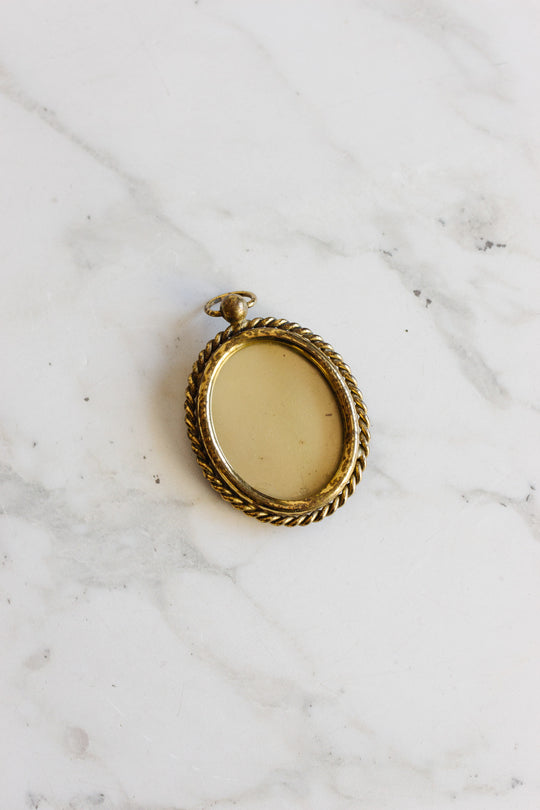 antique french monogrammed "AP" brass frame