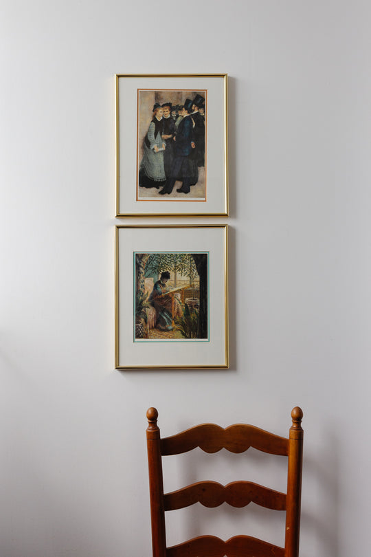 vintage framed and matted art prints