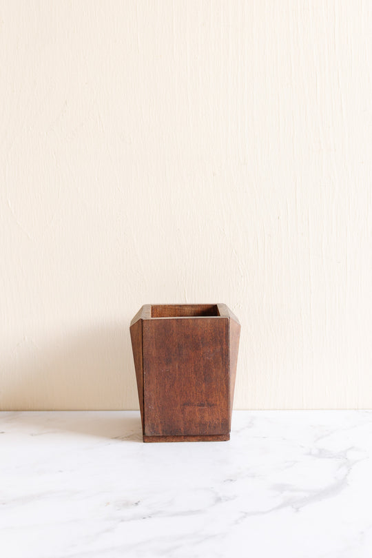 trio of vintage french wooden kitchen cannisters: café, poivre, épices