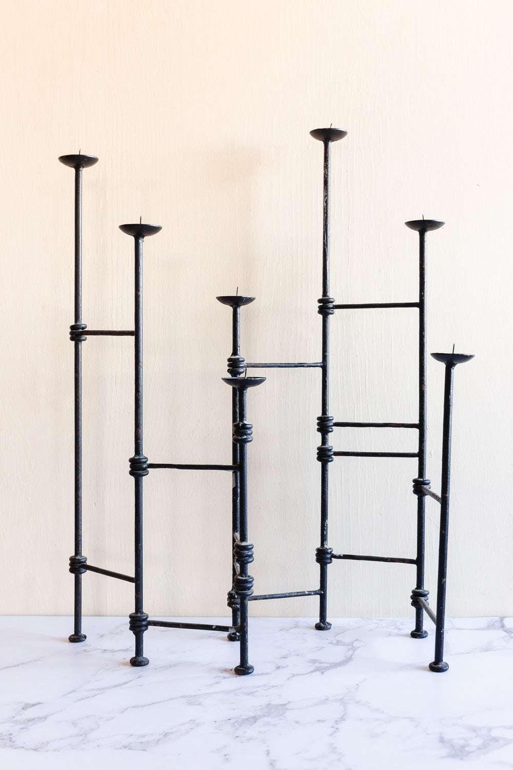 rare 1960s brutalist articulating floor candelabra