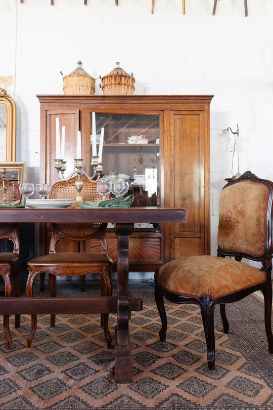 1930s French oak monastery dining table