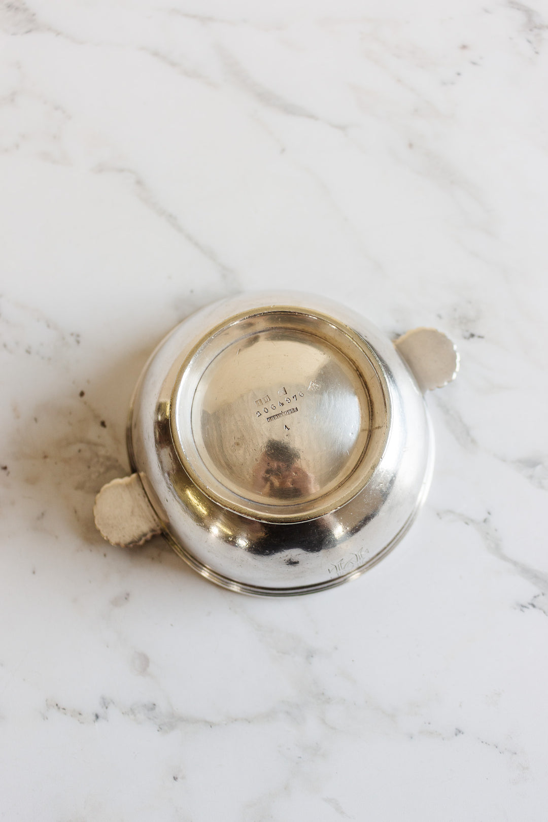 antique french cristofle monogrammed "HC" candy dish