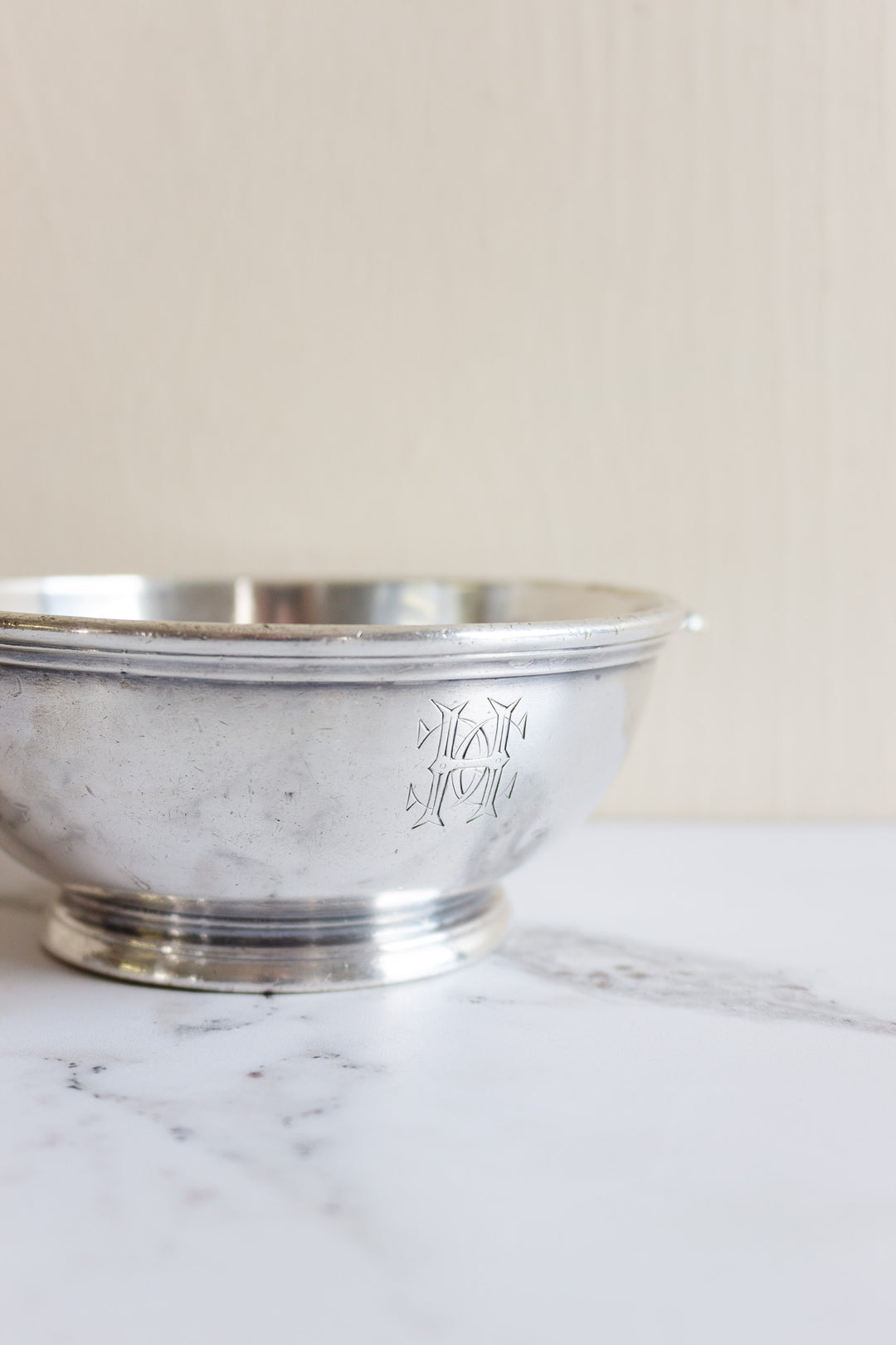 antique french cristofle monogrammed "HC" candy dish