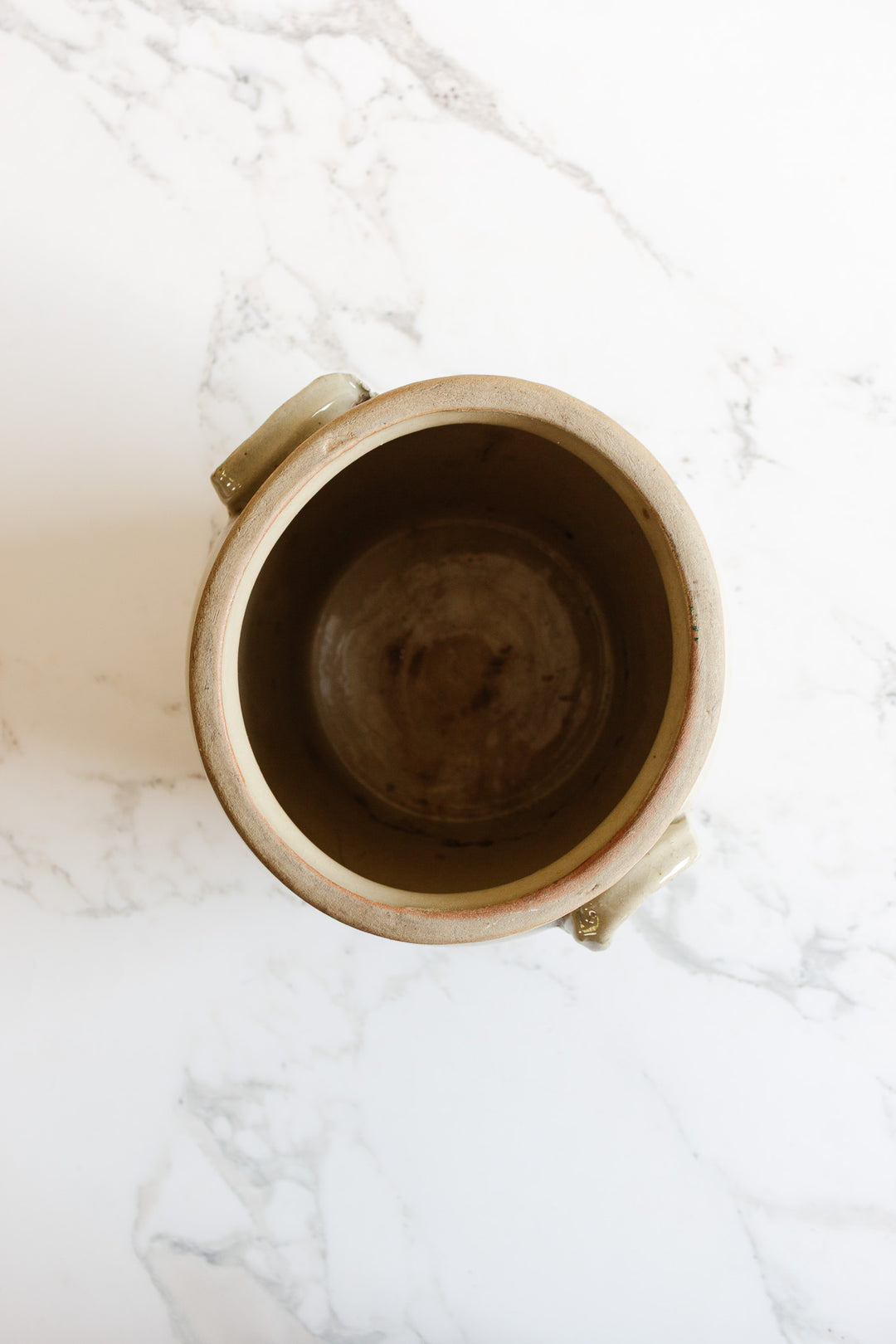 large antique french stoneware confit pot