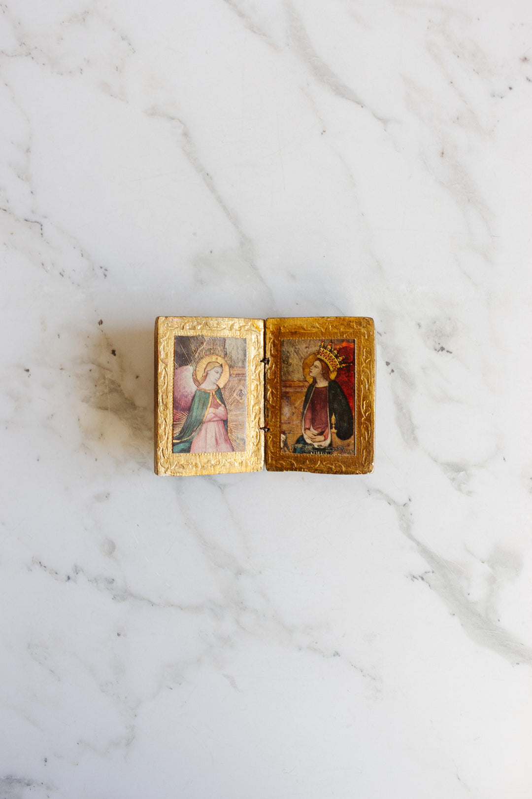 vintage italian wooden florentine icon "book"