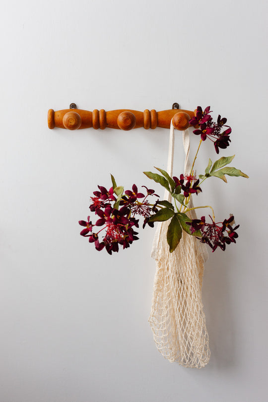 vintage French carved wood coat rack