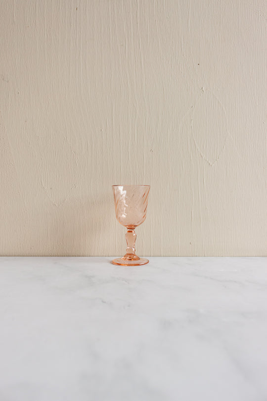 midcentury french petite pink aperitif glasses