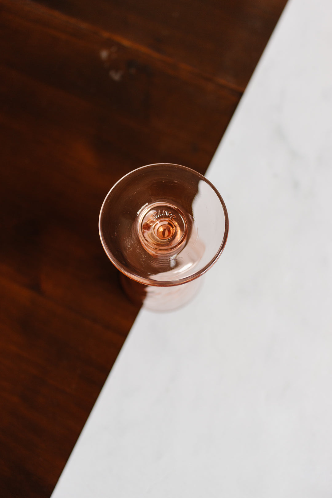 midcentury french petite pink aperitif glasses