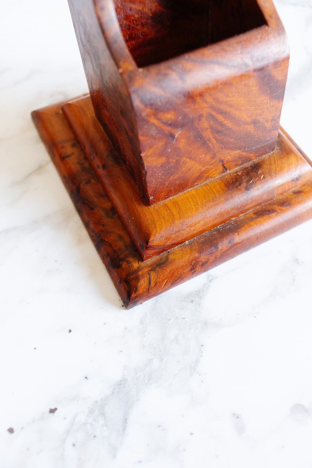 rare 1930s French burl elm wood desk set